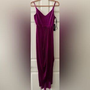 NWT Lulus Champagne Kisses Magenta Velvet Midi Dress